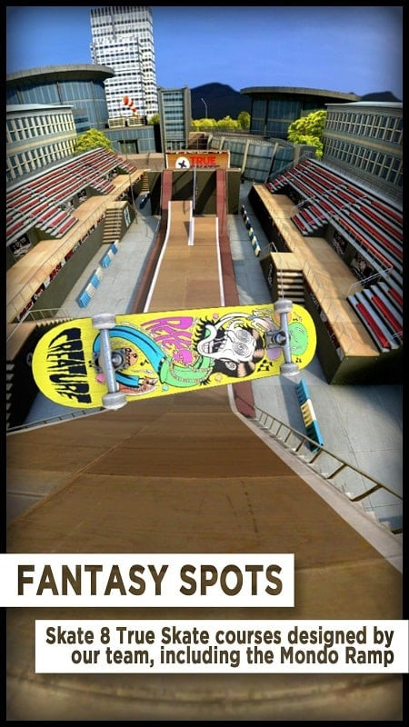 True Skate MOD APK screenshot showcasing the skateboard customization options