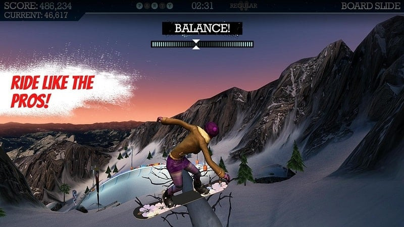 Snowboarding in Snowboard Party Pro