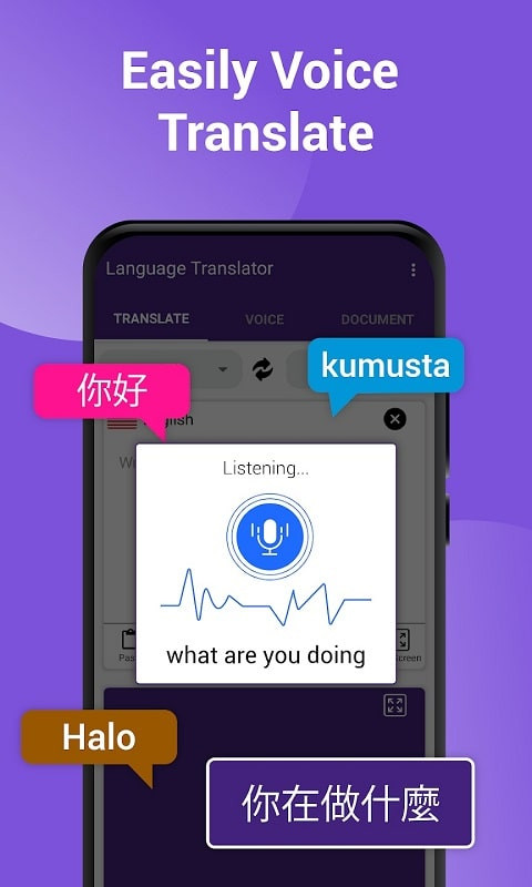 Từ điển và danh sách công việc trong All World Language Translator