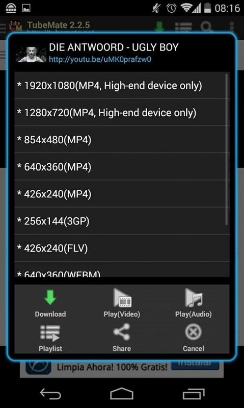 TubeMate Audio Download Feature