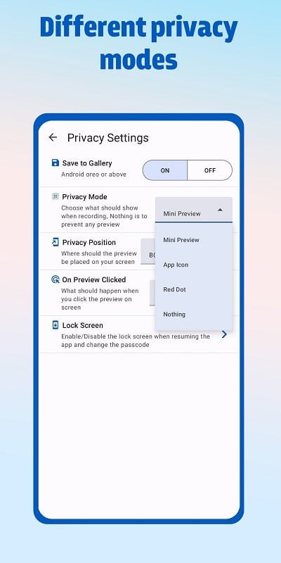 Customizing Recording Modes on XSCamera