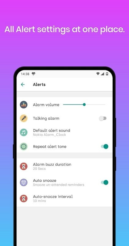 Tùy chỉnh lời nhắc cá nhân hóa trên Just Reminder with Alarm MOD APK