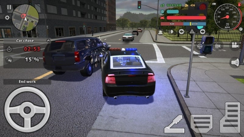 Customizing car in Police Cop Simulator Gang War