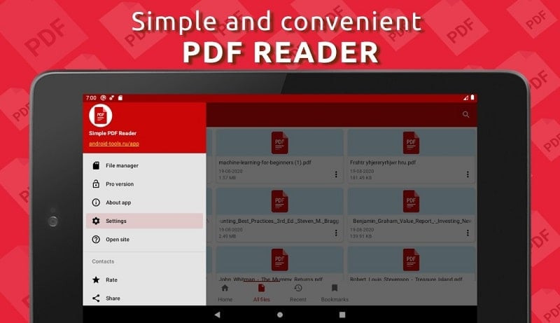 Ứng dụng đọc file PDF Simple PDF Reader trên điện thoại