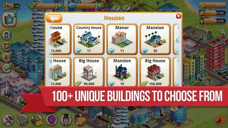 Managing city finances in Village Island City Simulation