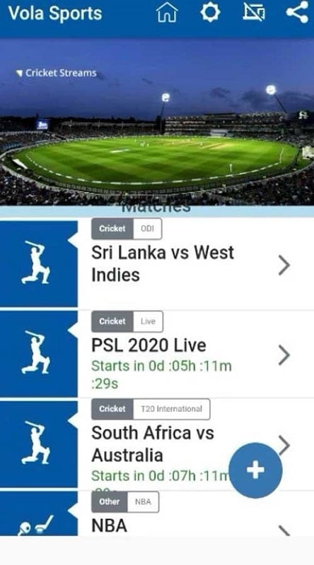 Vola Sports MOD APK interface