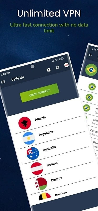 VPN.lat mod - Không giới hạn tốc độ và thời gian sử dụng