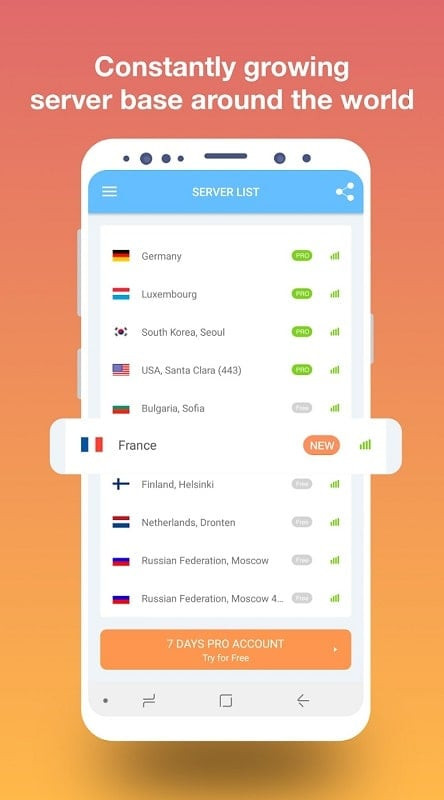 Easy and secure public WiFi connection with VPN Servers in Russia MOD APK