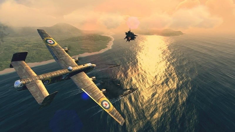 Warplanes WW2 Dogfight MOD - Control and Combat