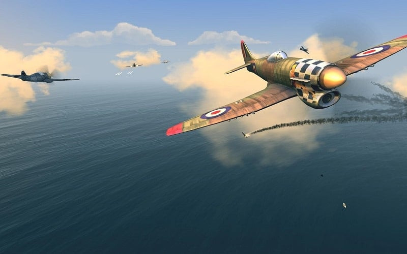 Warplanes WW2 Dogfight mod free - Bảo vệ căn cứ