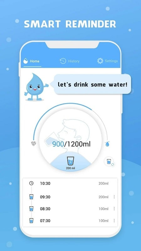 Water Reminder MOD APK Variety of Drinks