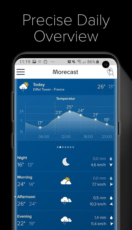 Weather & Radar - Morecast storm tracking feature