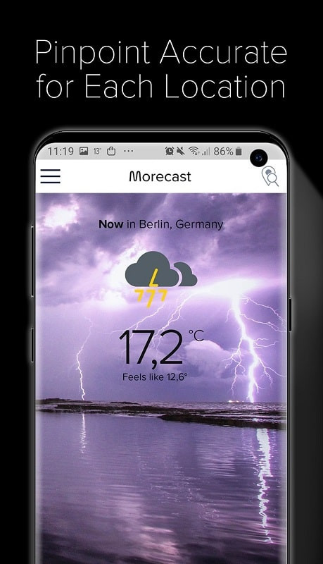 Weather & Radar - Morecast MOD APK download screen