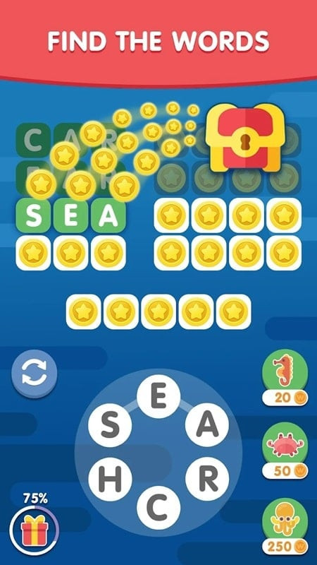 Word Search Sea MOD APK - Unlimited Money