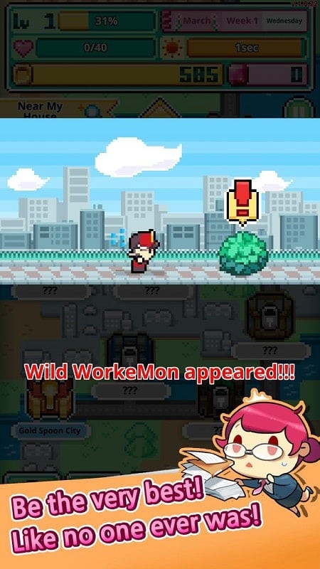 WorkeMon in-game progress screenshot