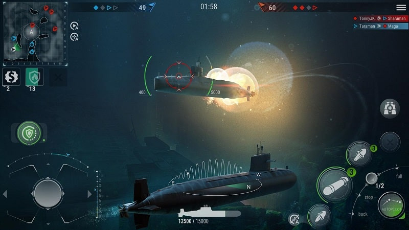 World of Submarines user interface