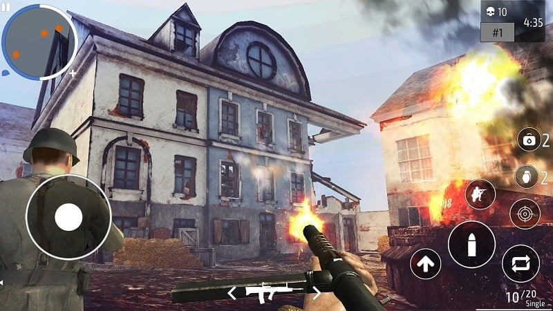 World War 2 Shooter MOD APK screenshot displaying the game map