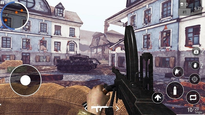 World War 2 Shooter MOD APK screenshot showing a soldier in action