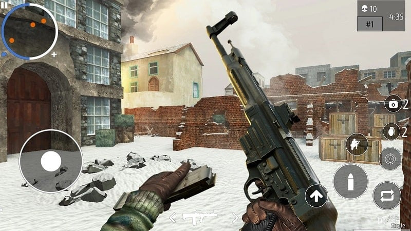 World War 2 Shooter MOD APK screenshot showing gameplay