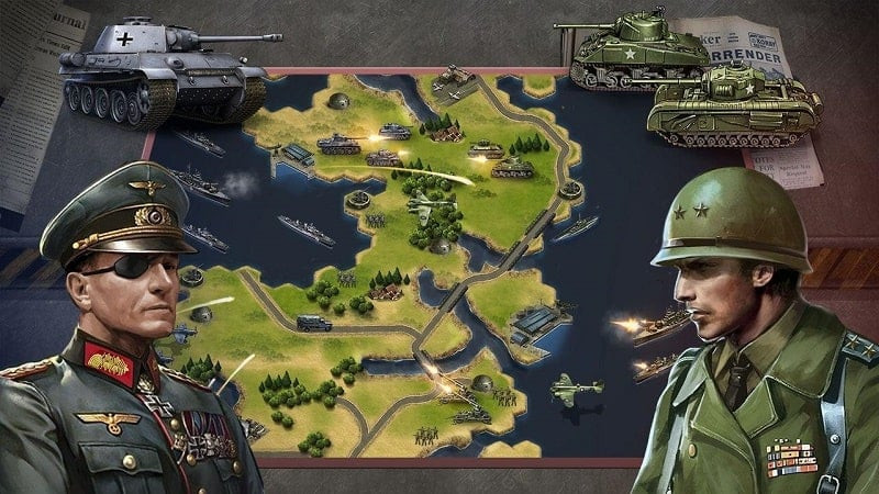 WW2: World War Strategy Games generals screenshot