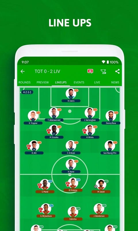 Xem lại kết quả trận đấu trên BeSoccer MOD APK