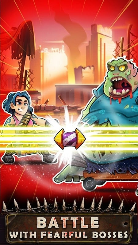 Zombie Blast MOD APK screenshot displaying in-game battle