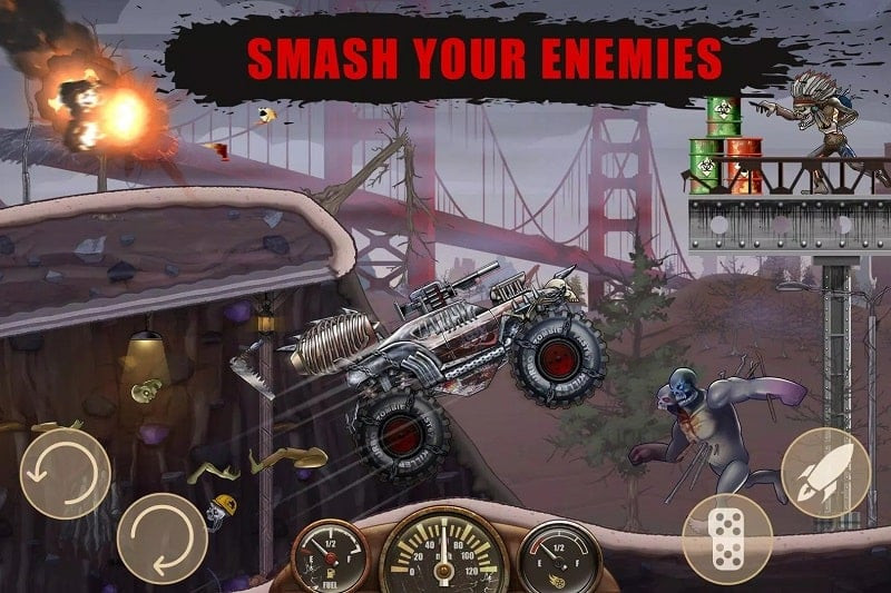 Zombie Hill Racing MOD APK Upgraded Vehicle