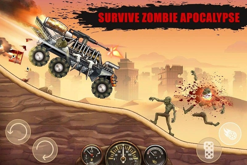 Zombie Hill Racing MOD APK Gameplay Screenshot