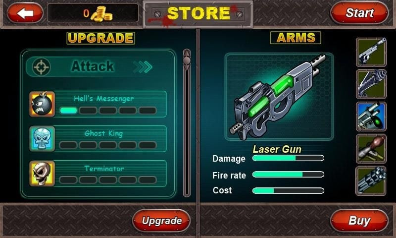 Zombie War MOD APK screenshot showing weapon selection